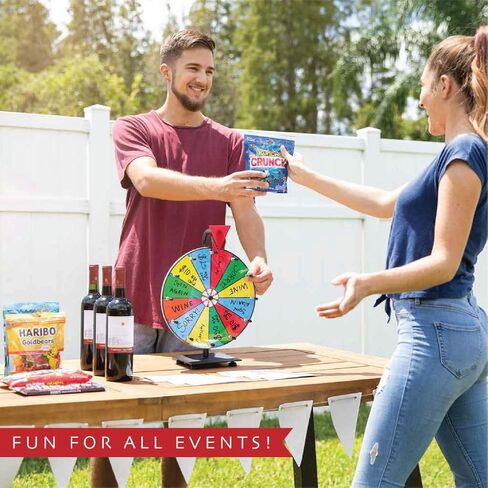 5 in 1 Tabletop Prize Wheel Spinner - 12" Carnival Games Smooth Spinning Wheel for Prizes, Raffle - Portable Dry Erase Spin the Wheel Game with Stand, Marker Pen & Eraser - Color & White Wheel Faces in Saudi Arabia