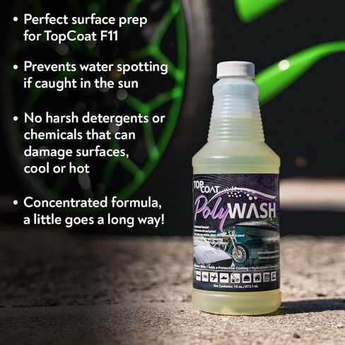 TopCoat PolyWash - Concentrated, Water-Based Car Wash - Exterior Care Products - Car Cleaner Prep for F11 16-Ounce Bottle in Saudi Arabia