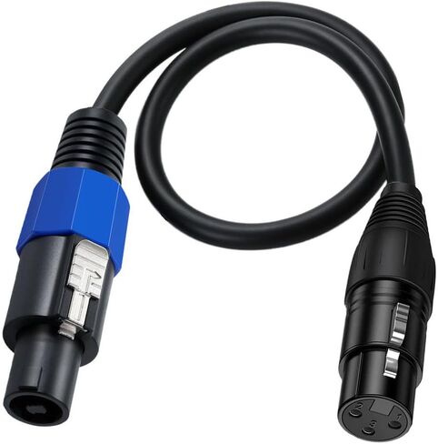 كابل مكبر صوت MTUERANC إلى XLR، محول صوت XLR 3 دبوس أنثى إلى مكبر صوت ذكر لسلك مكبر صوت DJ/PA مع قفل ملتوي (مكبر صوت إلى أنثى XLR 50 سم/1.6 قدم) in Saudi Arabia