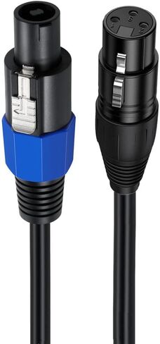 كابل مكبر صوت MTUERANC إلى XLR، محول صوت XLR 3 دبوس أنثى إلى مكبر صوت ذكر لسلك مكبر صوت DJ/PA مع قفل ملتوي (مكبر صوت إلى أنثى XLR 50 سم/1.6 قدم) in Saudi Arabia
