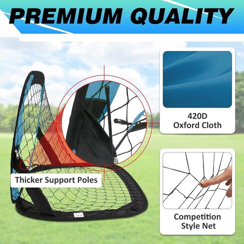 Pop Up Soccer Goals for Kids-Foldable Portable Soccer Net for Outdoor Indoor Backyard Beach(3.3x2.2FT) in Kuwait