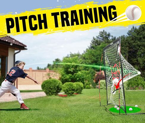 Baseball Net - 9 Strike Zone Pitching Net Hitting Net Batting Practice Net, Baseball Gifts for Kids Children Teens & Youth | Training Aids Equipment (Portable & Quick-Fold) 5x5ft in Kuwait