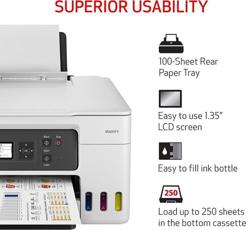 Canon PIXMA G6020 All-in-One Supertank Wireless (Megatank) Printer, Copier and Scan with Mobile Printing, Black, Works with Alexa in Kuwait