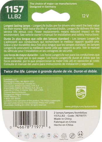 Philips Automotive Lighting 1157LLB2 1157 LongerLife Miniature Bulb, 2 Pack in Saudi Arabia