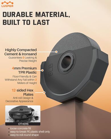 مجموعة دمبل أوزان قابلة للتعديل من لوسبر، أوزان حرة 44 رطل/55 رطل/66 رطل، 3 في 1 دمبل متعدد الأوزان/أثقال/كيتل بيل مع موصل، مجموعة أوزان متعددة الاستخدامات لصالة الألعاب الرياضية المنزلية in Kuwait