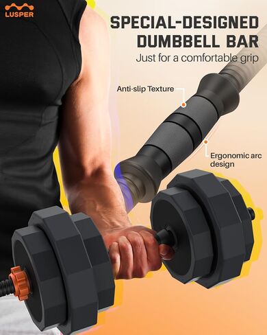 مجموعة دمبل أوزان قابلة للتعديل من لوسبر، أوزان حرة 44 رطل/55 رطل/66 رطل، 3 في 1 دمبل متعدد الأوزان/أثقال/كيتل بيل مع موصل، مجموعة أوزان متعددة الاستخدامات لصالة الألعاب الرياضية المنزلية in Kuwait