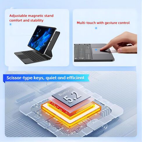 Magnetic Keyboard for iPad Pro 11 inch(1st,2nd,3rd and 4th Gen) Air 10.9 inch(4th and 5th Gen),iPad Case with Wireless Bluetooth Keyboard (White) in Saudi Arabia