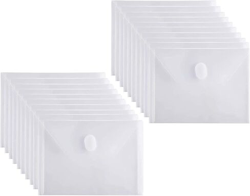 YESSART 5x7 Small Plastic Envelopes Receipt Check Storage File Holder Case 20 Pack Hook & Loop Closure in Saudi Arabia