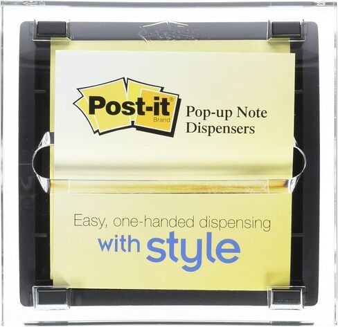 موزع ملاحظات منبثق من Post-it، 3 × 3 بوصة، قاعدة سوداء شفافة، 6 عبوات in Kuwait