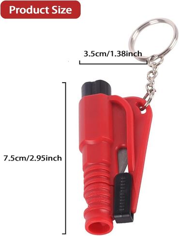 Window Breaker Keychain, 8 Pcs 3 in 1 Glass Breaker and Belt Cutter with Survival Whistle Car Emergency Escape Tool Applicable to All Cars in Kuwait