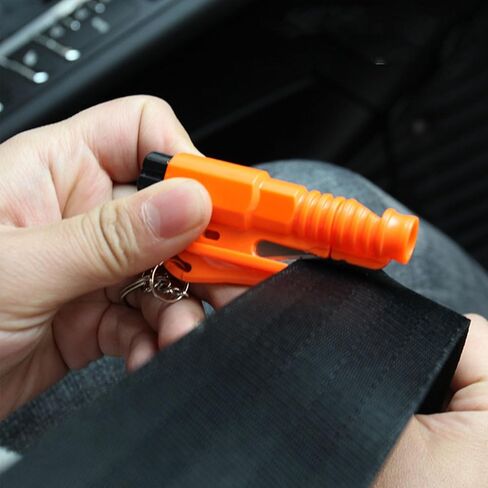 Window Breaker Keychain, 8 Pcs 3 in 1 Glass Breaker and Belt Cutter with Survival Whistle Car Emergency Escape Tool Applicable to All Cars in Kuwait
