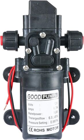 Amarine Made 12V مضخة الحجاب الحاجز لضغط المياه 6.5 لتر / دقيقة 1.7 GPM 80W الذاتي فتيلة RV الداعم البخاخ مضخة Micropump للقافلة / RV / قارب / البحرية in Kuwait