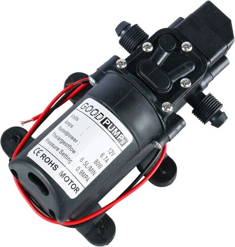 Amarine Made 12V مضخة الحجاب الحاجز لضغط المياه 6.5 لتر / دقيقة 1.7 GPM 80W الذاتي فتيلة RV الداعم البخاخ مضخة Micropump للقافلة / RV / قارب / البحرية in Kuwait