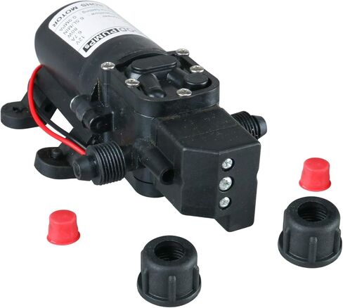Amarine Made 12V مضخة الحجاب الحاجز لضغط المياه 6.5 لتر / دقيقة 1.7 GPM 80W الذاتي فتيلة RV الداعم البخاخ مضخة Micropump للقافلة / RV / قارب / البحرية in Kuwait