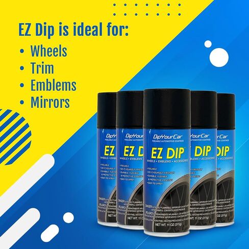 DipYourCar.com EZ Paint - علبة طلاء السيارات القابلة للرش | حماية طلاء قابلة للإزالة للسيارات والعجلات والزخارف والشعارات | رذاذ اللون الأسود الفائق in Saudi Arabia