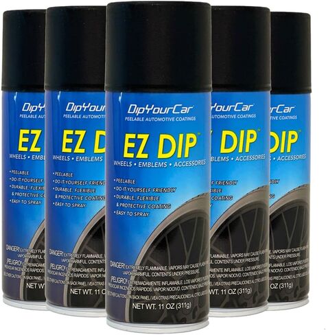 DipYourCar.com EZ Paint - علبة طلاء السيارات القابلة للرش | حماية طلاء قابلة للإزالة للسيارات والعجلات والزخارف والشعارات | رذاذ اللون الأسود الفائق in Saudi Arabia