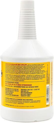 Red Line (50204) SAE 75W80 API GL-4 Manual Transmission and Transaxle Lubricant - Car Gear Oil - 1 Quart Bottle in Saudi Arabia