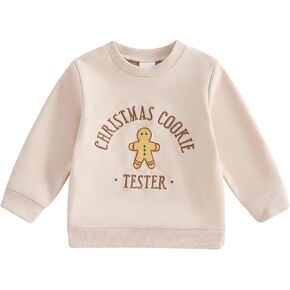 Lesimsam Toddler Baby Boy Girl Christmas Outfit Crewneck Sweatshirt Pullover Tops Cotton Long Sleeve T-Shirt Top Blouse