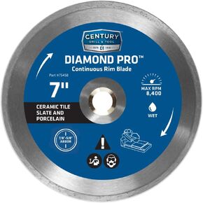 Century Drill & Tool 75458 Professional Continuous Rim Diamond Pro Saw Blade, 7"