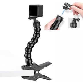 Jaws Flex Clamp Gooseneck Mount for GoPro Golf Record Magnetic Quick Release Flexible Clamp Mount Compatible with GoPro DJI Action Cameras