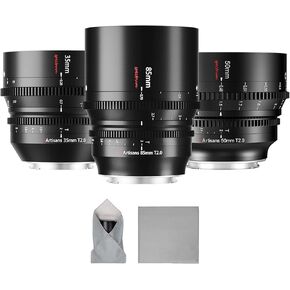 7artisans 35mm/50mm/85mm T2.0 Large Aperture Cine Lens Set Compatible for Leica/Sigma/Panasonic L Mount