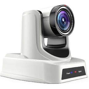 SMTAV NDI PTZ Camera,20x + 16x Zoom,Live Streaming Camera with HDMI,3G-SDI and IP Outputs,NDI HX 4.6,for Church,Conference,Teaching,Esports and More (20X, White)