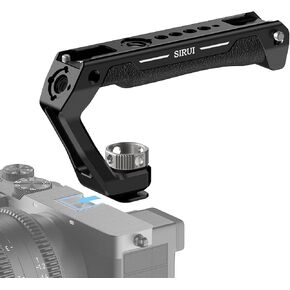 SIRUI 2 in 1 Top Handle with Locating Mount for ARRI or NATO Mount, All-Aluminium Camera Cage Handle Grip with Cold Shoe with Safety Pin, Multiple Threaded Holes, AM-MTHA, Pack of 1