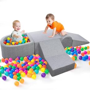 Soft Foam Climbing Toys for Toddlers Indoor Blocks Play Equipment with Ball Pits (Balls Not Included) - for Climbing, Sliding & Building