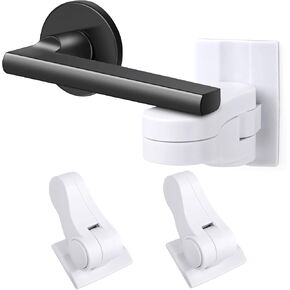Door Lever Locks, 2 Pack Baby Proofing Door Handle Locks, Adhesive Child Safety Door Handle Locks Prevents Toddlers From Opening Doors
