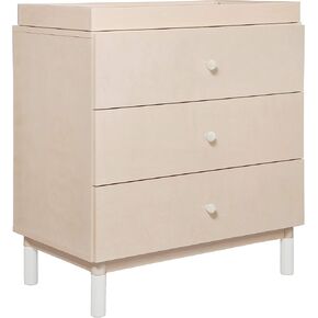 Babyletto Gelato 3-Drawer Changer Dresser with Removable Changing Tray in Honey with Vegan Tan Leather Feet, Greenguard Gold Certified