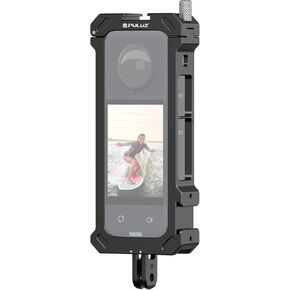 PULUZ Utility Frame for Insta360 X4, Metal Protective Cage Rig Housing Frame with Expand Cold Shoe Base & Tripod Adapter Protective Case for Insta 360 X4 Accessories