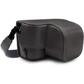 MegaGear Leather Camera Case Compatible with Sony Alpha A6100, A6400 (16-50mm)
