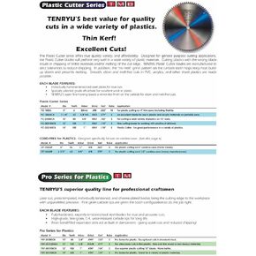 Tenryu PRP-25580CB 10" Carbide Tipped Saw Blade ( 80 Tooth ATAF Grind - 5/8" Arbor - 0.125 Kerf)
