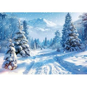 SJOLOON Snow Backdrop Winter Photo Backdrop Snowflake Background for Photography Party Decoration Studio Props 12752(7x5FT)