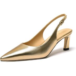 FOGEENA Womens Buckle Bridal Fashion Ankle Strap Solid Pointed Toe Matte Kitten Leather Low Heel Pumps Shoes 2 Inch