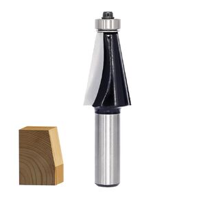 Chamfer Router Bit 1/2 Shank, 45° Degree Carbide 2-Flute Chamfer Cut, Edge Forming Bevel Router Bit, Chamfer Bit Miter Angle Router Cutters, for Miter Joints