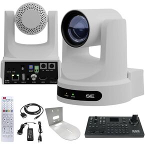 PTZOptics Move SE PTZ Camera with 20x Optical Zoom (PT20X-SE-WH-G3) + PT-JOY-G4 Controller + Wall Mount