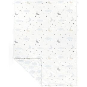 Lush Decor Goodnight Little Moon Reversible Soft & Plush Oversized Baby Blanket, 50" x 36", Blue