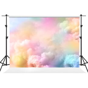 Kate 10×10ft Colorful Clouds Photography Backdrop Pink Blue Gradient Backdrop Abstract Background Fabric Photo Studio Props for Photographer Pictures