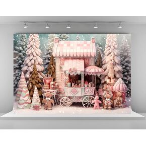 Kate 7x5ft Merry Christmas Candy Shop Backdrops for Photography Gingerbread Man Background Winter Frozen Tree Backgrounds Baby Happy New Year Holiday Party Portrait Studio Backdrop