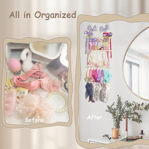Headband Holder, Bow Organizer for Girls, Bow Holder Hair Accessories Organizer Wall Hanging Organizer With LED String for Toddler Girls Room in Saudi Arabia