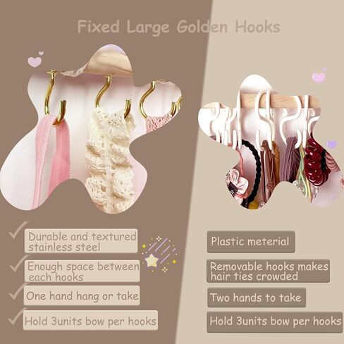 Headband Holder, Bow Organizer for Girls, Bow Holder Hair Accessories Organizer Wall Hanging Organizer With LED String for Toddler Girls Room in Saudi Arabia