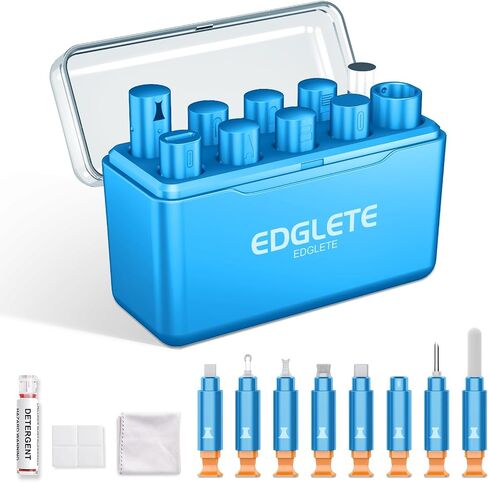iPhone Cleaning Kit iPhone Cleaner - iPhone Charging Port Cleaning, Cell Phone Repair & Restore Tool for iPad, Lightning Charger Cables Speaker Cleaner for Electronic, Dark Blue in Kuwait