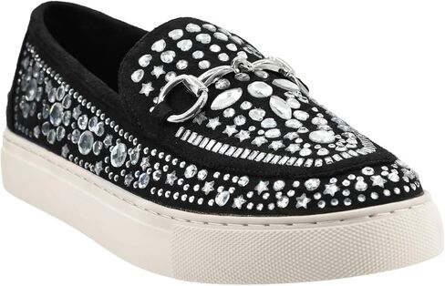 Corkys Footwear Nail Biter Slip-On Sneakers with Cushioned Insoles, Rhinestone Embellishments, Chic Chain Detail, Distressed Soles – Trendy and Comfortable in Kuwait