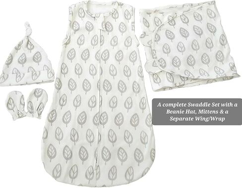 Little Lamsal's Newborn Sleep Sack Baby Swaddle, Swaddle me 3-Way Adjustable Wearable Blanket,100% Cotton Swaddling Wrap, Cocoon Sack Swaddler for Infant Boys & Girls, 0-3 Months, 6-12 lbs, 1-1.5 Tog in Saudi Arabia
