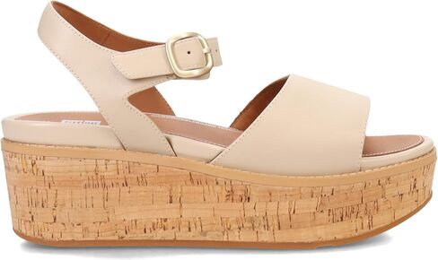 FitFlop Women's Eloise Cork-WRAP Leather Back-Strap Wedge Sandals in Saudi Arabia