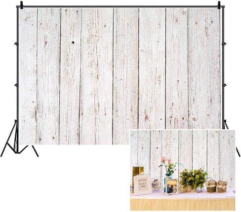 White Wood Photo Photography Backdrop,Yeele 10x8ft Vinyl Vintage Worn Wooden Plank Wall Floor Background,Baby Shower Birthday Party Cake Table Decoration Banner Newborn Kids Portrait Photoshoot Prop in Kuwait
