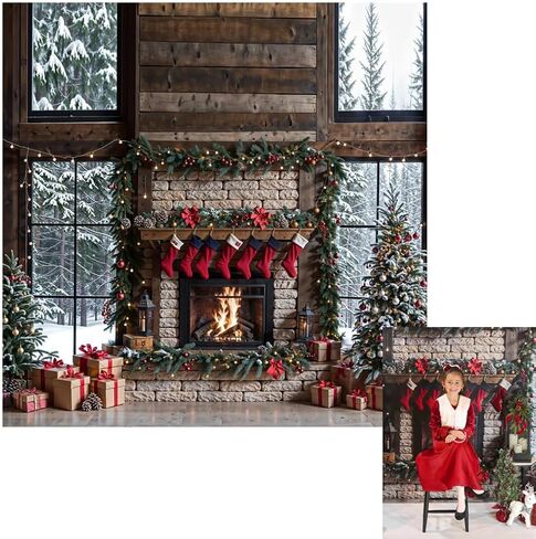 Kate 10x8ft Merry Christmas Backdrops for Photography Xmas Tree s Background Santa Socks Brick Fireplace Background Celebrate Holiday Party Banner Studio Backdrop in Saudi Arabia