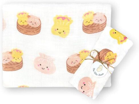 Organic Cotton and Rayon derived from Bamboo Baby Swaddle Muslin Blanket (Dim Sum) in Kuwait