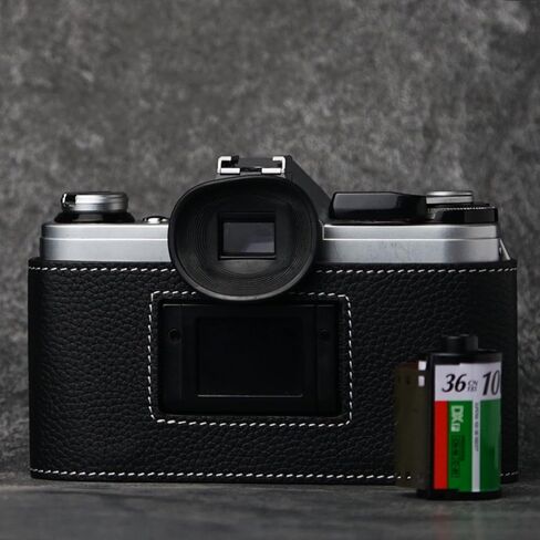 حافظة AE-1 مصنوعة يدويًا من الجلد الأصلي للكاميرا نصف كاميرا، لكاميرا Canon ae-1 a1 AE-1P (أسود) in Kuwait